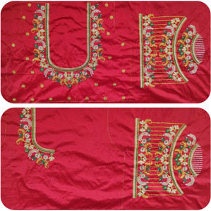 aai k Silk Blend Embroidered Blouse Material