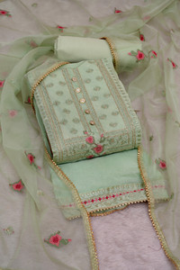 Tavas Chanderi Embroidered Salwar Suit Material