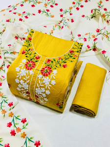POOJATEXTILE Pure Cotton Printed Salwar Suit Material
