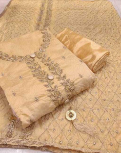 PandadiSaree Chanderi Embroidered Salwar Suit Material