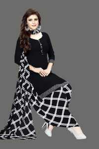 YASHIKA Crepe Solid, Floral Print, Printed, Geometric Print Salwar Suit Material