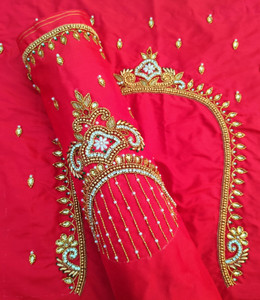 The sanowar fashion Art Silk Embroidered Blouse Material