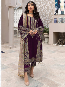 ZONFAB Georgette Embroidered Salwar Suit Material