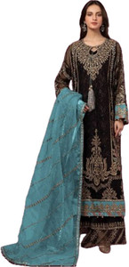 IYALAFAB Georgette Embroidered Salwar Suit Material