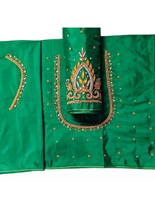 THE ZIVAA Art Silk Embroidered, Self Design Blouse Material