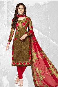 YASHIKA Crepe Solid, Floral Print, Printed, Geometric Print Salwar Suit Material