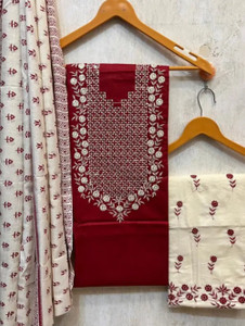 Meghdoot Textiles Pure Cotton Embroidered Salwar Suit Material