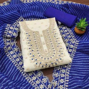 SARVOPAR Chanderi Embroidered Salwar Suit Material