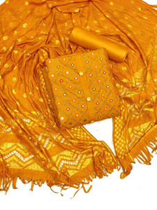 vallavi fashion Cotton Blend Embroidered Salwar Suit Material