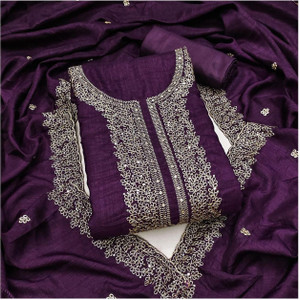 Maiyaash Cotton Silk Embroidered Salwar Suit Material