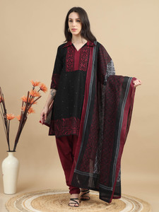 Miraan Cotton Blend Polka Print Salwar Suit Material