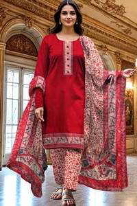 GC80 BY GAURI COLLECTION Wool Embroidered, Printed Salwar Suit Material