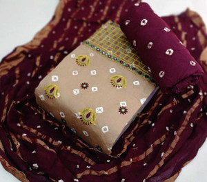 Drashti Creation Cotton Blend Embellished Salwar Suit Material