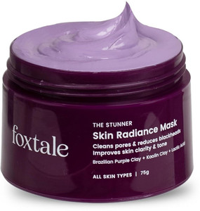 Foxtale De-Tan Face Pack,Clay Mask Lactic Acid,Brazil Purple Clay