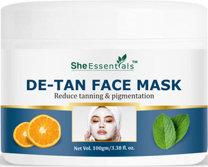 She Essentials De Tan Face Pack Mask For Tan Removal, Glowing Skin, Anti-Acne, De-Pigmentation