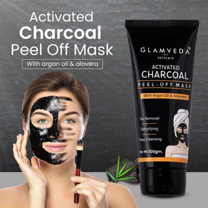 GLAMVEDA Activated Charcoal Peel Off Mask Enriched With Argan Oil and Aloe Vera