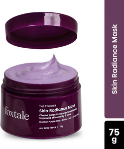 Foxtale Detan Skin Radiance Mask, With Lactic Acid & Brazilian Purple Clay, Removes Tan