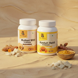 Paris Glamour Combo of Multani Mitti Powder and Kasturi Haldi Powder Facepack (2*100 g Each)