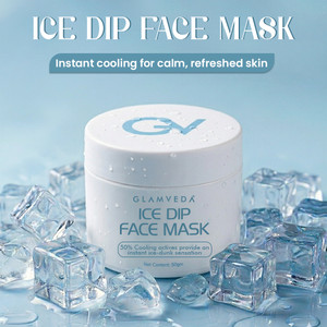 GLAMVEDA Hyaluronic Acid Ice Dip Cooling Face Mask for Hydration Tightening & Glow