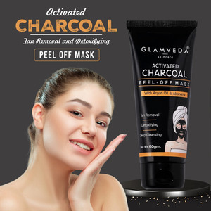 GLAMVEDA Charcoal Peel off Face Mask | Face Pack For Anti Pollution & Blackhead Removal