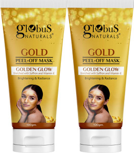 Globus Naturals Golden Glow Peel Off Mask|Removes Blackhead|Anti-Aging|Lightening,Brightening