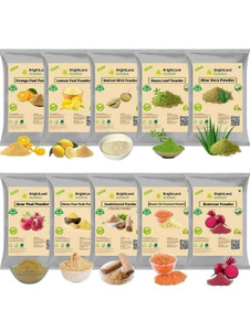 Brightland Combo of Glowing skin & pimples 40Gm Orange Fruit powder 40gm Lemon peel powder 40gm Multani mitti powder 40gm Neem powder 40gm alovera powder 40gm Anar peel powder 40gm Ubtan 40gm Sandalwood (chandan) powder 40gm Masoor Dal powder 40gm Beetroot powder ( 2 Filter clean powder )