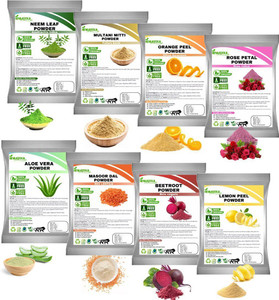 HENUREEKA Organic Neem ,Orange ,Lemon,,Rose ,Multani,Masoor ,Alovera And Beetroot Powder