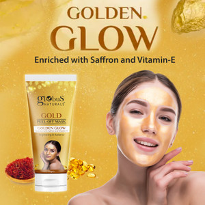 Globus Naturals Golden Glow Peel Off Mask|Removes Blackhead|Anti-Aging|Lightening,Brightening