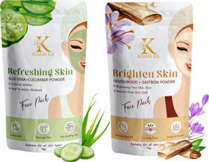 Kimayra World Aloevera + Cucumber & Sandalwood + Saffron Face Pack Powder For Brightening Skin
