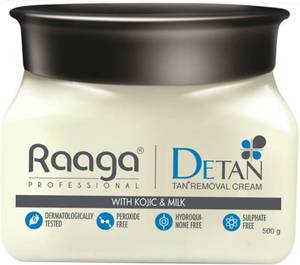 Raaga PROFESSIONAL De-Tan Cream with Kojic and Milk for Radiant Skin (500 g)