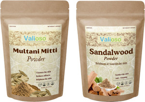 Valioso Multani Mitti And Sandalwood Powder Face Pack Combo For Glowing Face and Skin