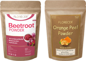 FLORECER 100% Pure Natural Orange Peel and Beetroot Powder for Face Pack (100 g each)