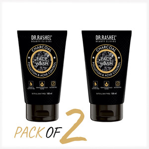 DR.RASHEL CHARCOAL FACE WASH FOR MEN THAT CONTROLS POLLUTION & ACNE PARABEN FREE PACK OF 2 Face Wash