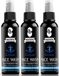 MUUCHSTAC Ocean for Men, Anti Acne & Pimple, Skin Brightening, All Skin Types Face Wash