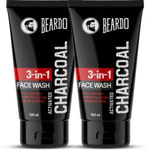 BEARDO Activated Charcoal Anti-Pollution Deep Cleaning |Removes Dirt & Impurities Combo Face Wash