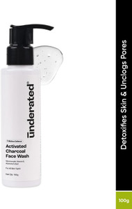UNDERATED Activated Charcoal Pollution Defence  | Deep Cleansing & Oil Control | With Niacinamide, Vitamin E, & Aloe Vera Extract | Unclogs Pores & Detoxifies Skin | For All Skin Types Face Wash