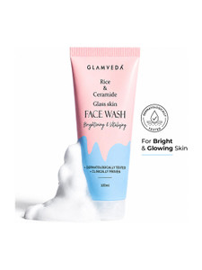 GLAMVEDA Korean Glass Skin Rice Water Bright Cleanser for women| Hydrate & Glow Face Wash