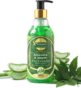 FeelNature Purifying Aloe Vera & Neem Facewash for Acne, Oil Control & Pimple Reduction Face Wash