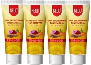 NEUD Skin Brightening & Tan Removal Face wash for Men & Women (Pack of 4) Anti Acne Face Wash