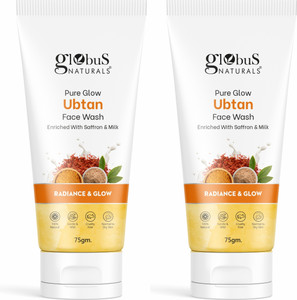 Globus Naturals Pure Glow Ubtan , Enriched With Saffron & Milk, For Radiance & GLow, Natural, Gentle & Mild Face Wash