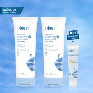 Plum 2% Niacinamide With Rice Water For Bright, Soft Skin | Non-drying, Gentle Face Wash