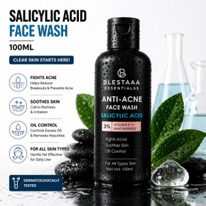 blestaaa essentialss Salicylic Acid for Clear Balanced Skin With Niacinamide + Vitamin E Men All Skin Types . Face Wash