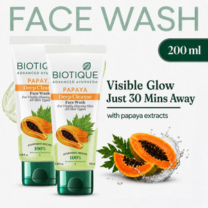 BIOTIQUE Papaya Deep Cleanse For Glowing Skin Tan removal and Brightening Face Wash