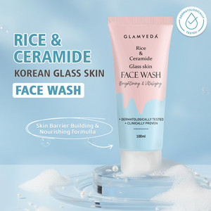 GLAMVEDA Korean Glass Skin Rice Water Bright Cleanser for women| Hydrate & Glow Face Wash