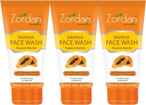 ZORDAN Papaya Face wash contains Papaya & Aloevera. It helps to remove Pigmentation & Blemishes from skin (Pack of 3) Face Wash
