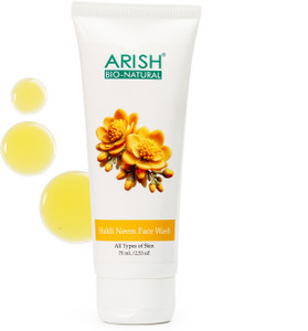 ARISH BIO-NATURAL Haldi Neem  – 75 ml | Deep Cleansing, Anti‑Acne Gel with Turmeric & Neem Face Wash