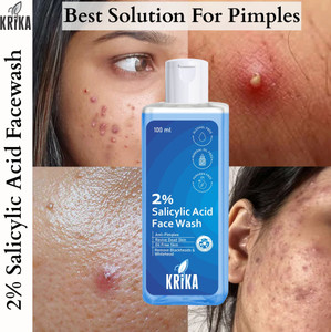 krika 2% Salicylic Acid Anti Acne  for Oily & Pimple Prone Skin Face Wash