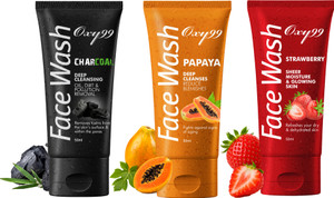 Lowest : Charcoal, Papaya & Strawberry Facewash (50ml x 3) at 228.