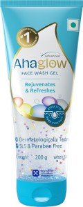 ahaglow Advanced  Gel 200g with 1% Glycolic Acid for Acne Clear Skin|Dermatologically Tested Face Wash