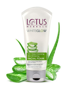 LOTUS Herbals White Glow 3 In 1 Deep Cleansing Skin Whitening Facial Foam 100 G Face Wash
